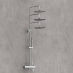 AQUADUCT Overhead shower set with thermostatic tray, Chrome