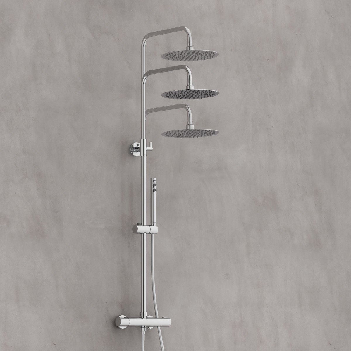 AQUADUCT Overhead shower set with thermostatic tray, Chrome