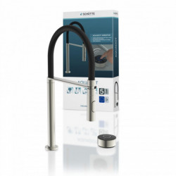 AQUADOT Digital sink mixer, stainless steel look/black