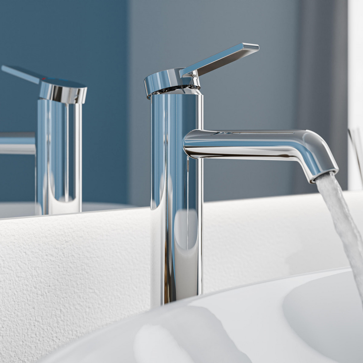 LOS ANGELES, Wash basin mixer for countertop washbasin, chrome