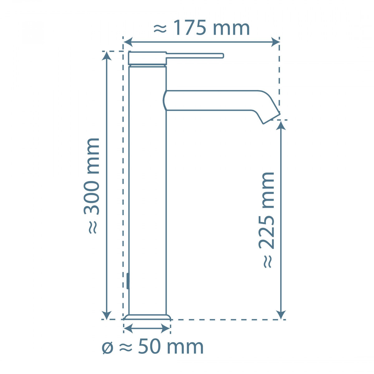 LOS ANGELES, Wash basin mixer for countertop washbasin, chrome