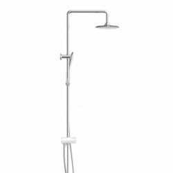 AQUASTAR Overhead shower set, chrome/ white, with tray (lateral diverter)