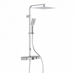 OCEAN Overhead shower set, anthracite, with thermostatic tray