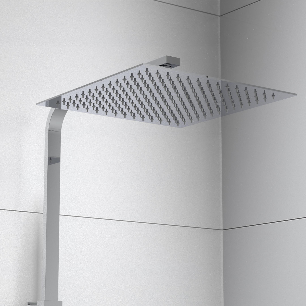 OCEAN Overhead shower set, anthracite, with thermostatic tray