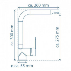 RIO Sink mixer, chrome, with top mounting