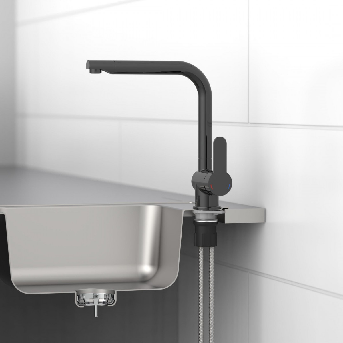 RIO Sink mixer, graphite glossy