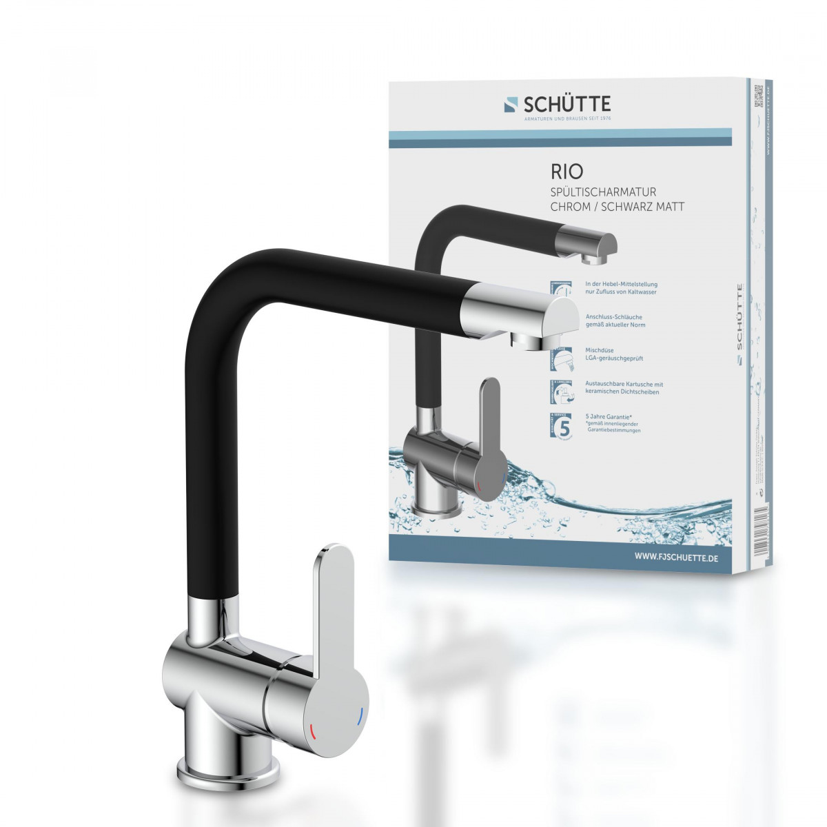 RIO Sink mixer, chrome/black matt