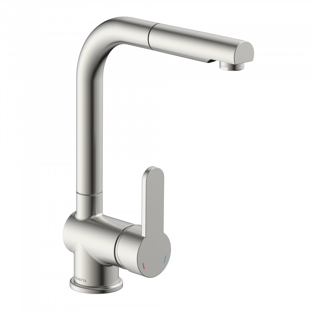 LONDON Sink mixer, stainless steel look, with pull-out spout