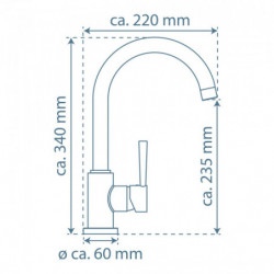 CORNWALL Sink mixer, stainless steel look