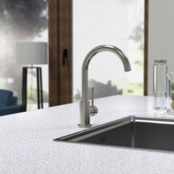 CORNWALL Sink mixer, stainless steel look