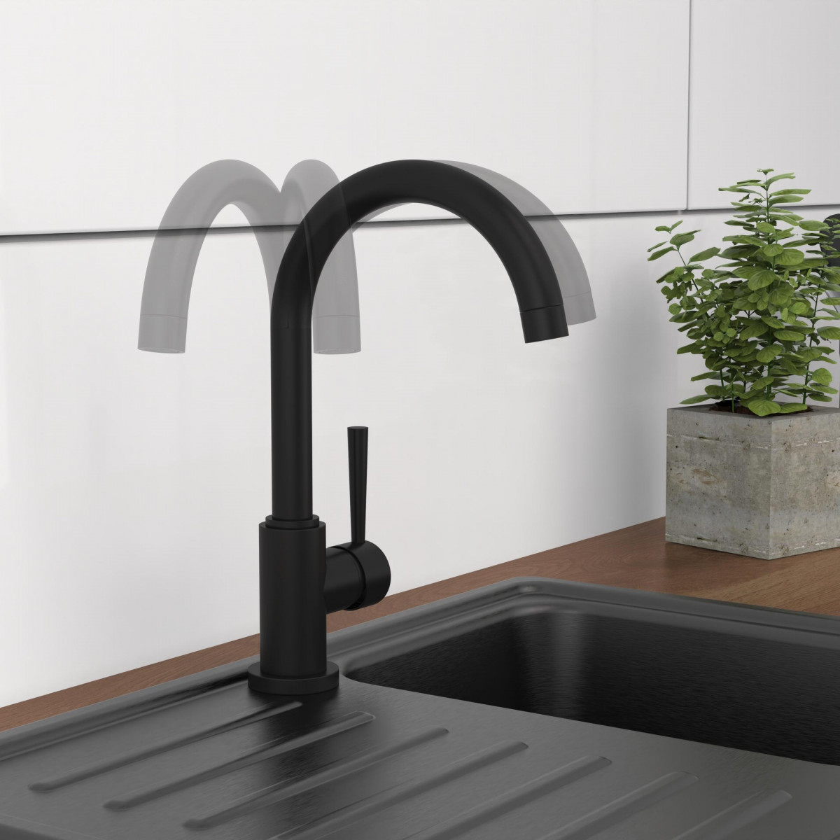 CORNWALL Sink mixer, black matt