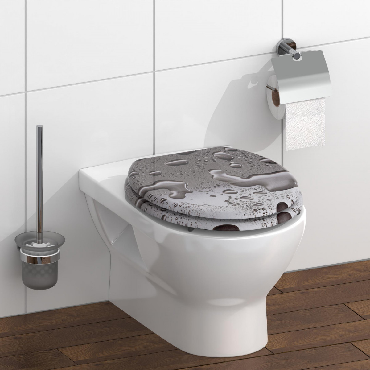 MDF Toilet Seat GREY STEEL