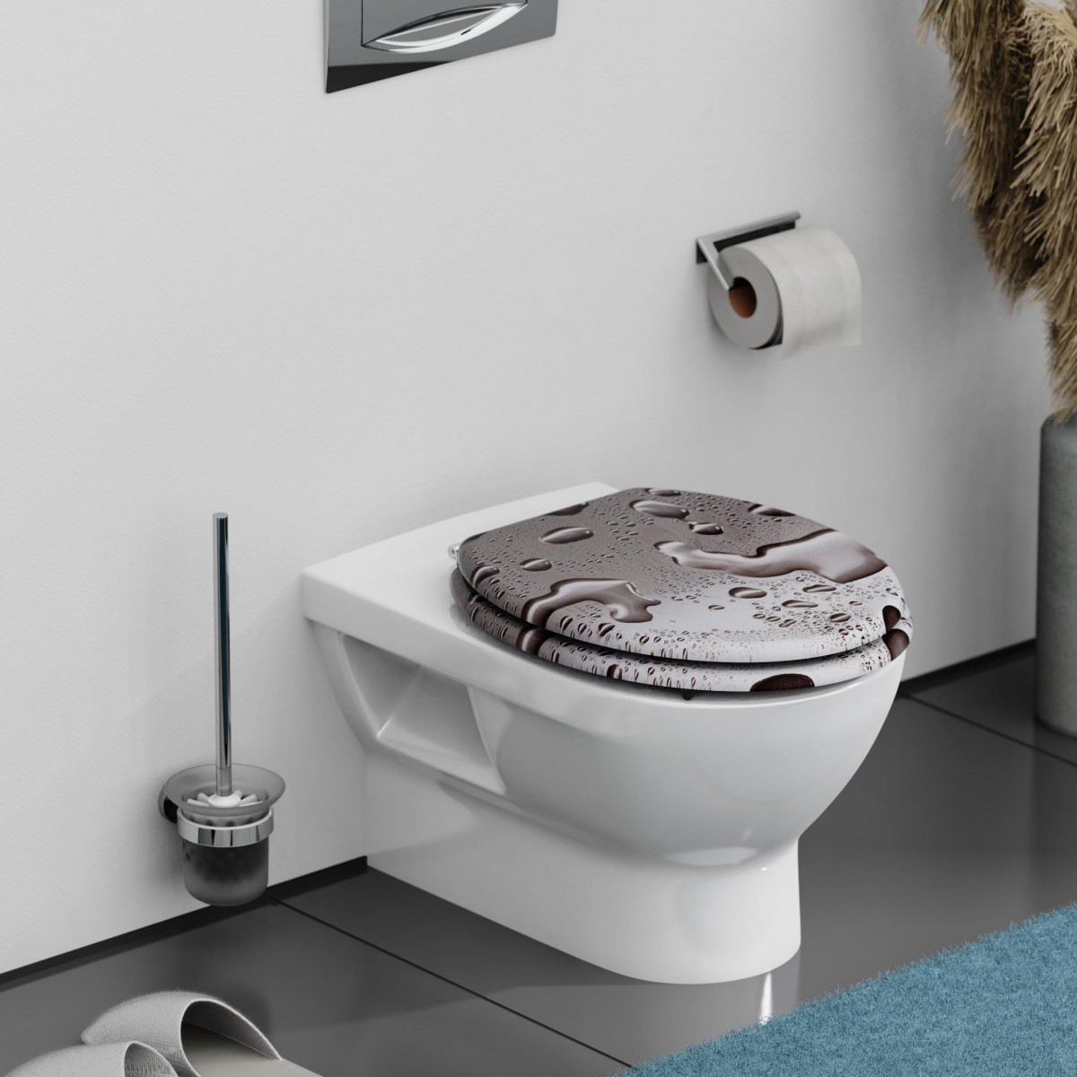 MDF Toilet Seat GREY STEEL