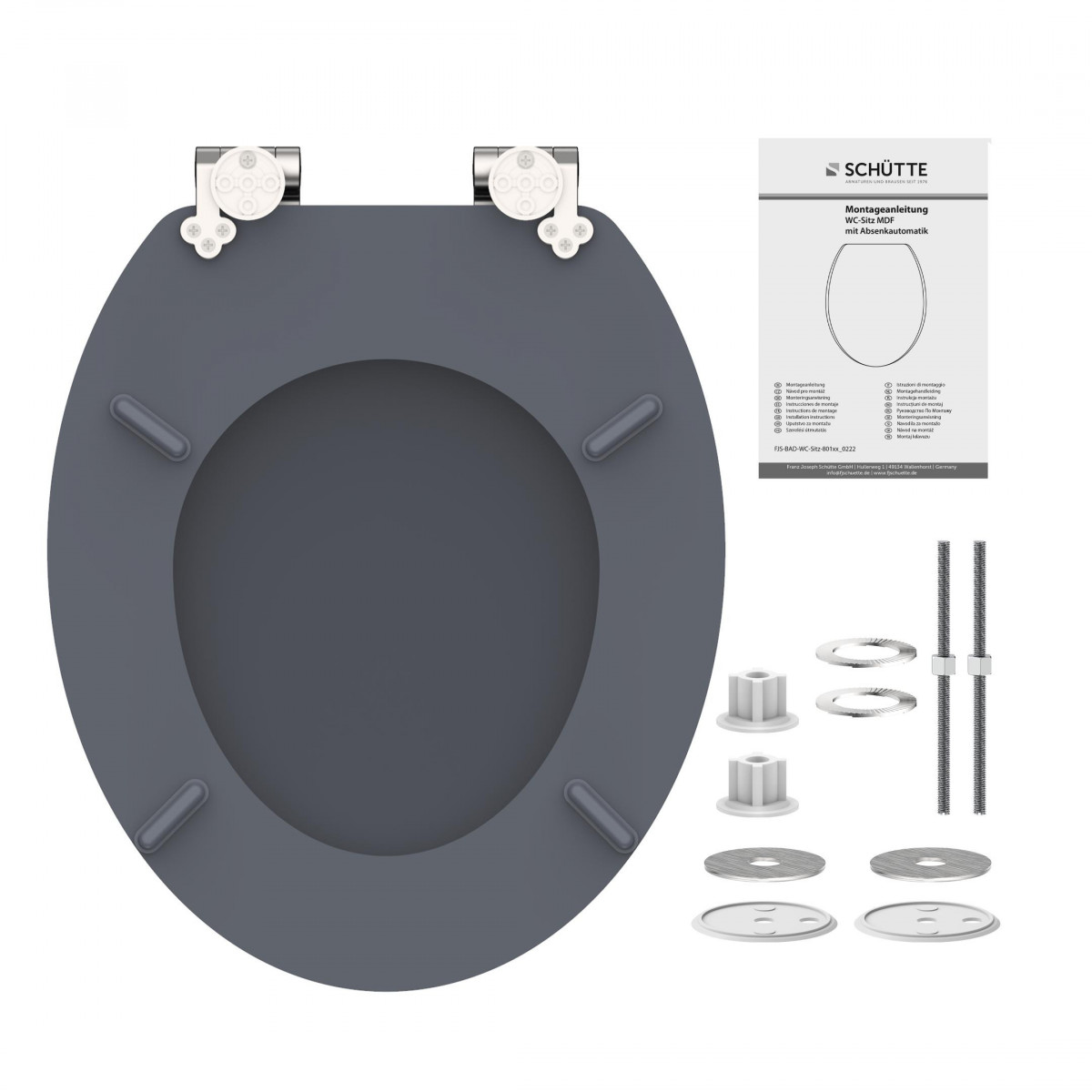 Abattant WC en MDF SPIRIT ANTHRAZIT avec Frein de Chute