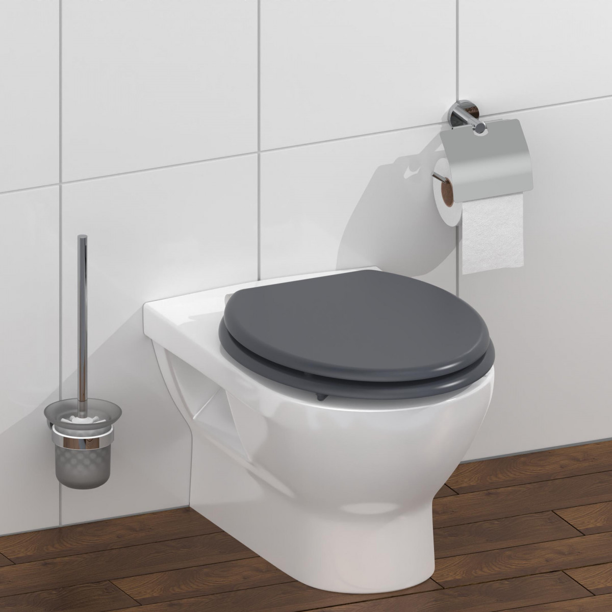 MDF WC-Sitz SPIRIT ANTHRAZIT, mit Absenkautomatik