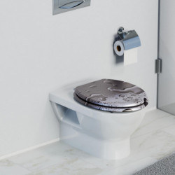 MDF Toilet Seat GREY STEEL with Soft Close