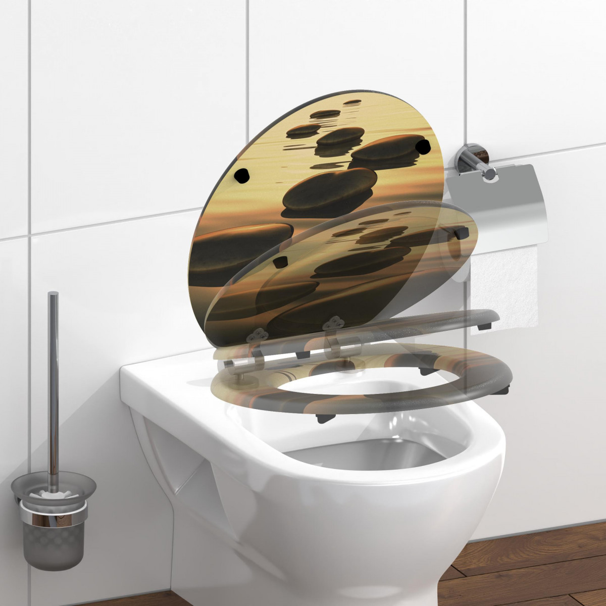 Abattant WC en MDF SEA STONE avec Frein de Chute