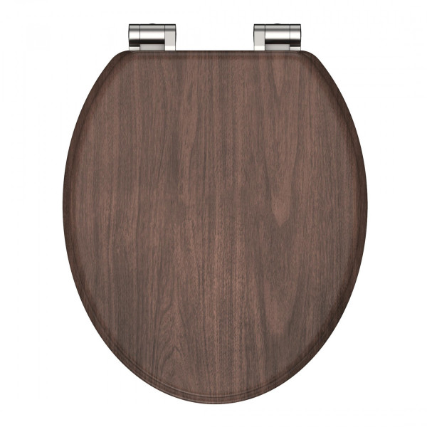 Abattant WC en MDF DARK WOOD avec Frein de Chute