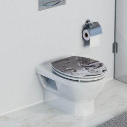 MDF High Gloss WC-Sitz GREY STEEL, mit Absenkautomatik