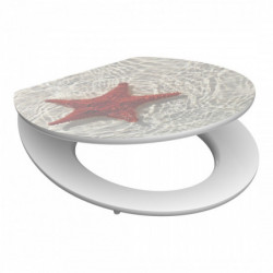 MDF High Gloss WC-Sitz RED STARFISH, mit Absenkautomatik