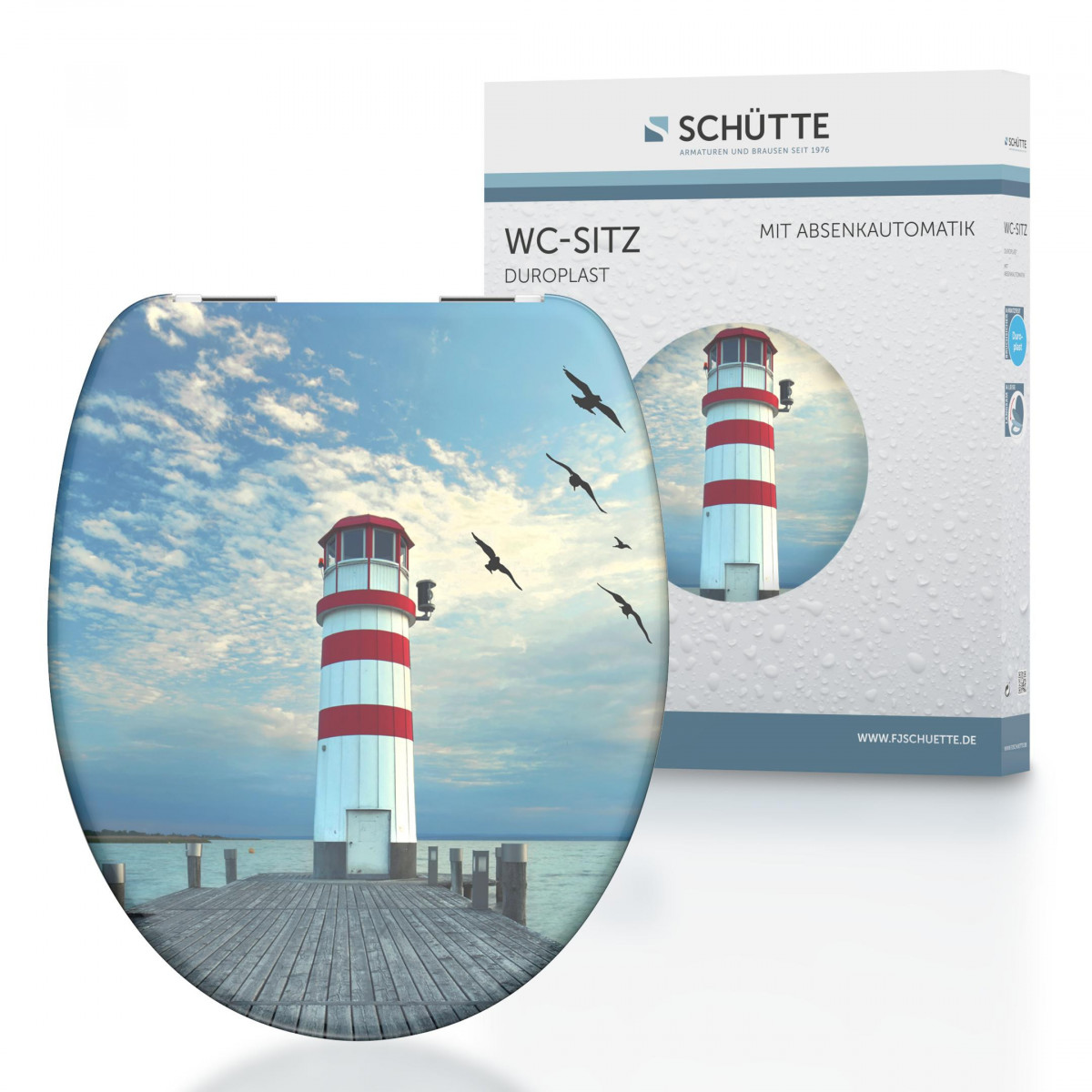 Duroplast WC-Sitz LIGHTHOUSE, mit Absenkautomatik