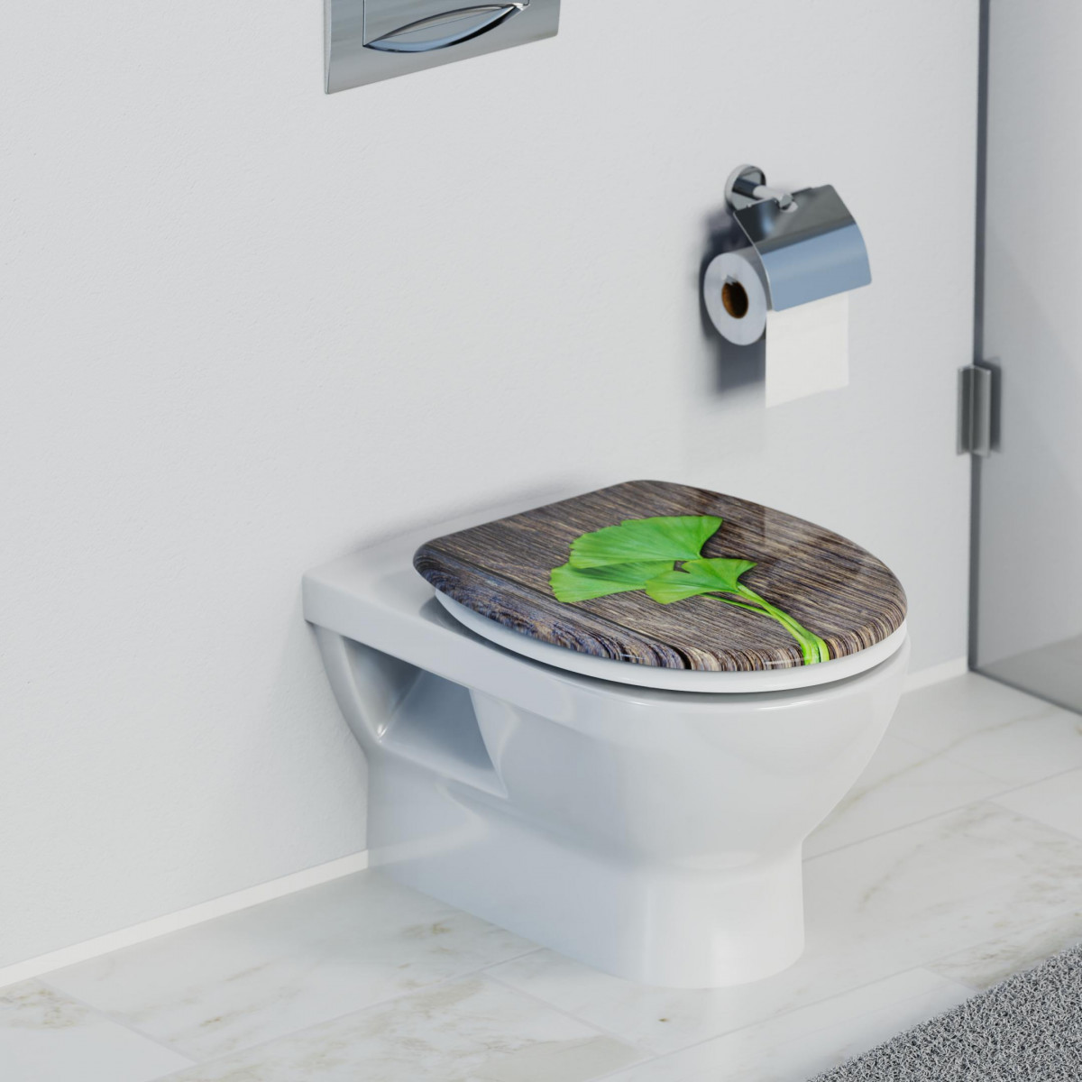 Abattant WC en Duroplast GINGKO&WOOD avec Frein de Chute