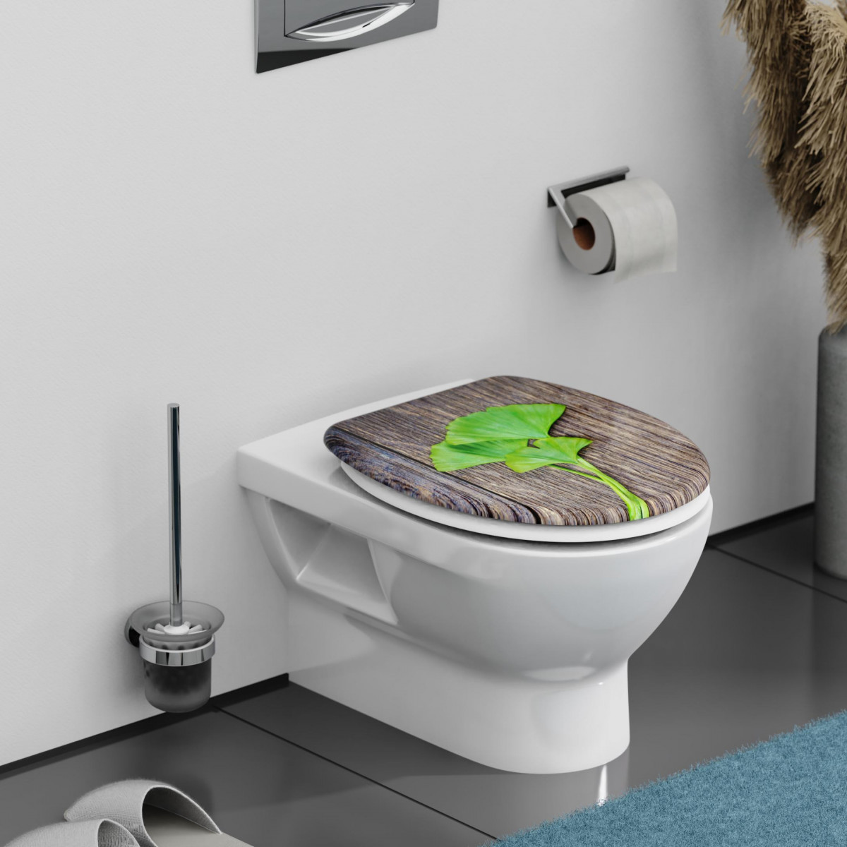 Abattant WC en Duroplast GINGKO&WOOD avec Frein de Chute