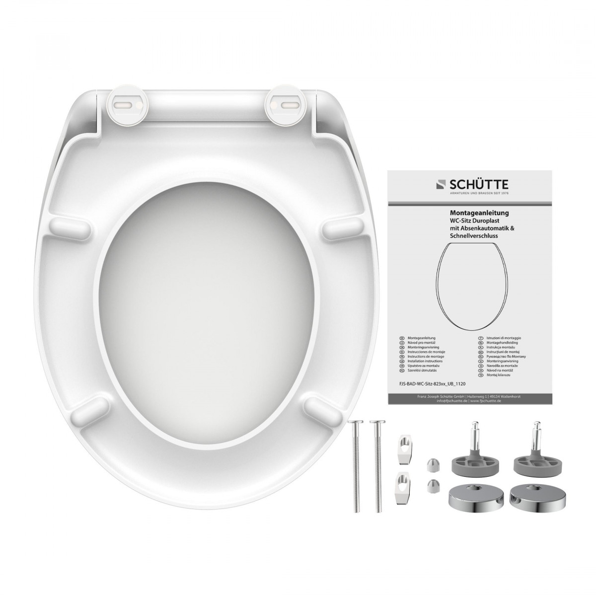 Abattant WC en Duroplast WHITE avec Frein de Chute et Déclipsable