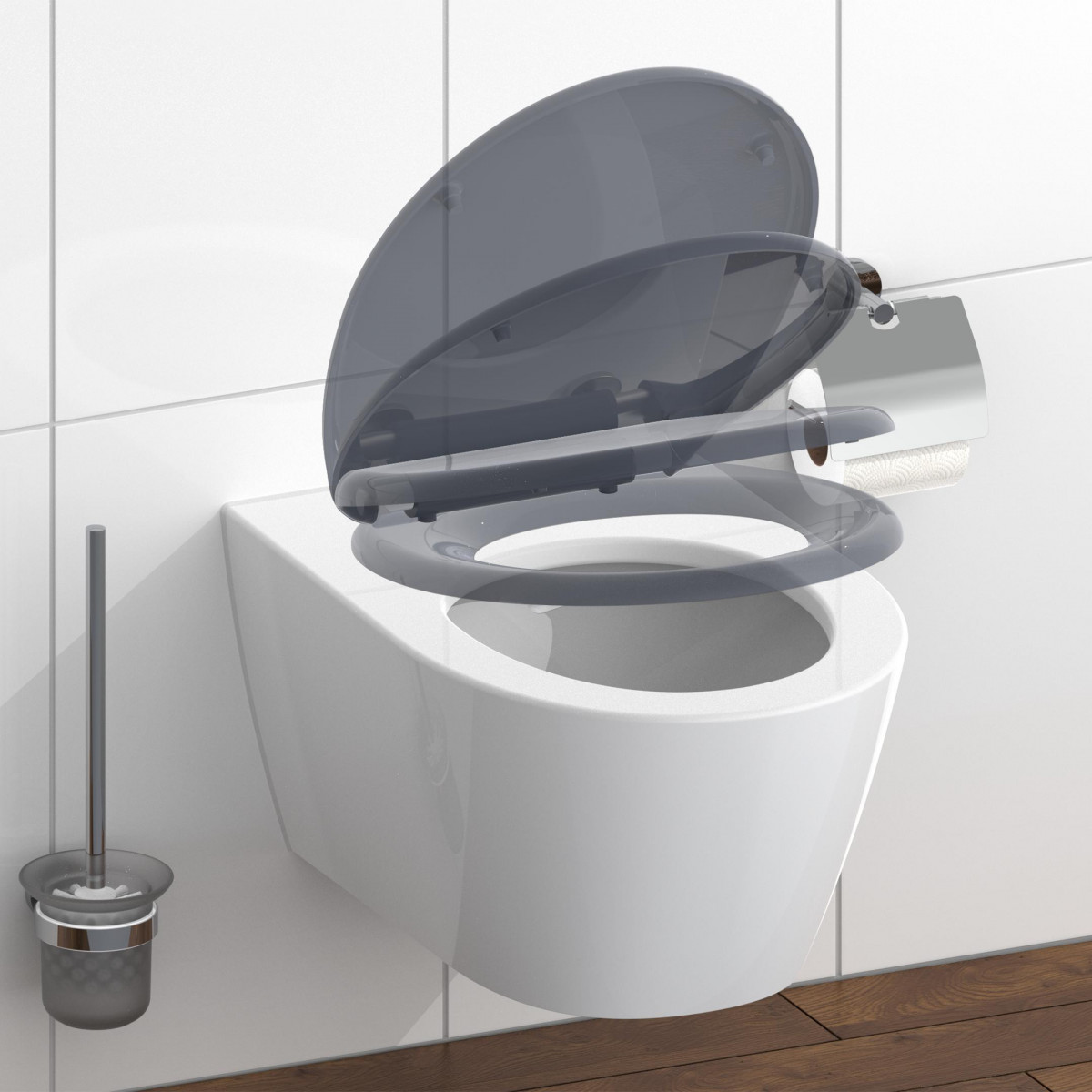 Duroplast Toilet Seat ANTHRAZIT with Soft Close and Quick Release