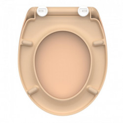 Abattant WC en Duroplast BEIGE avec Frein de Chute et Déclipsable