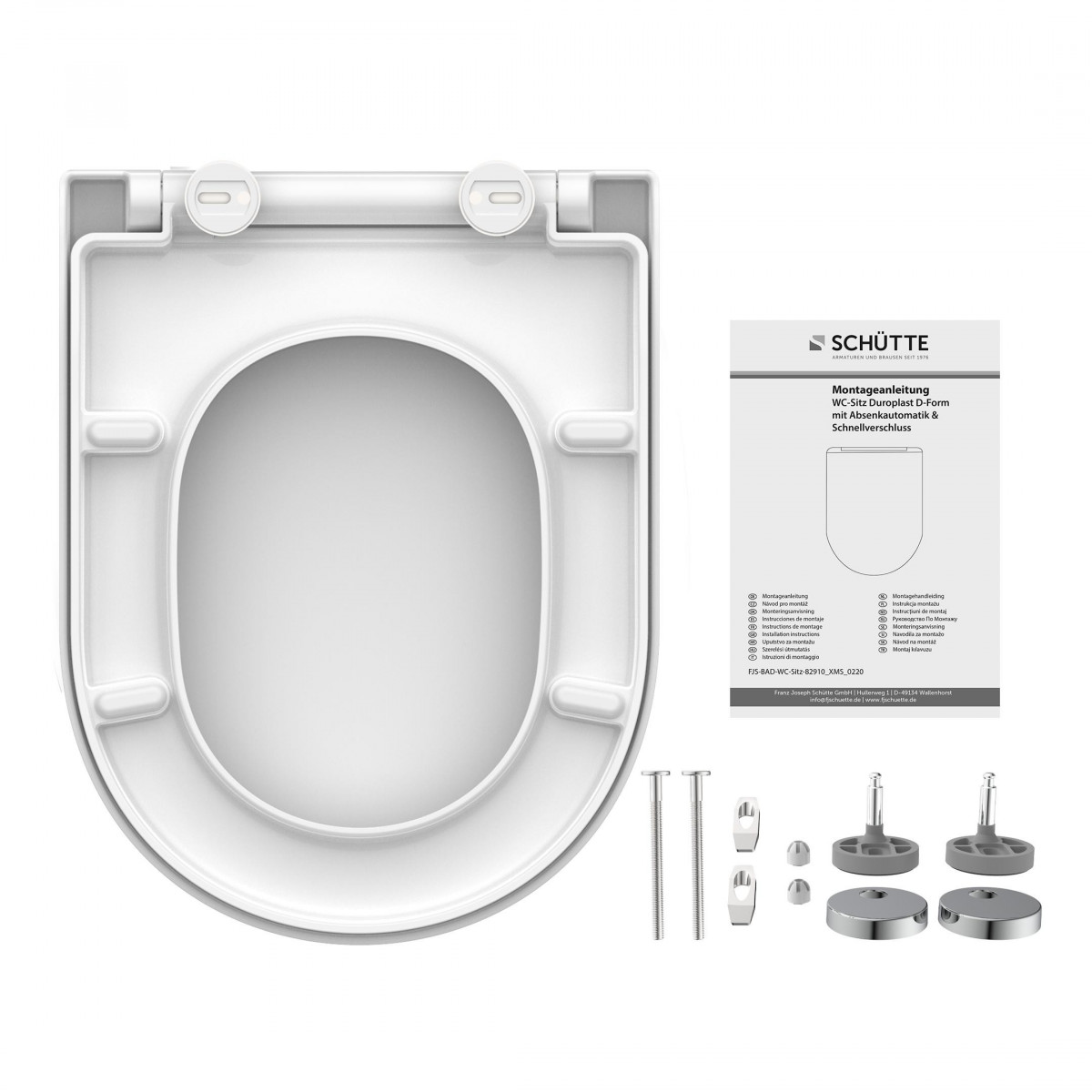 Duroplast Toilet Seat D-Shaped WHITE with Soft Close and Quick Release