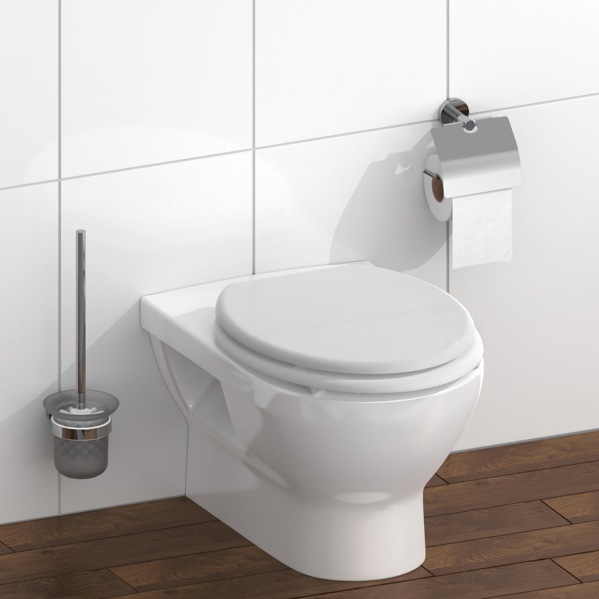 Abattant WC en Bois Compressé WHITE