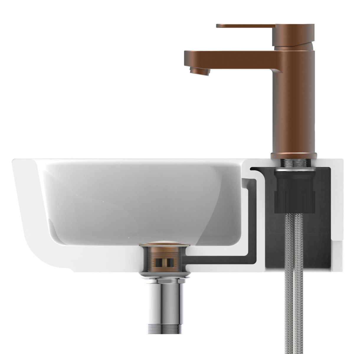 ELEPHANT Wash basin mixer, copper matt