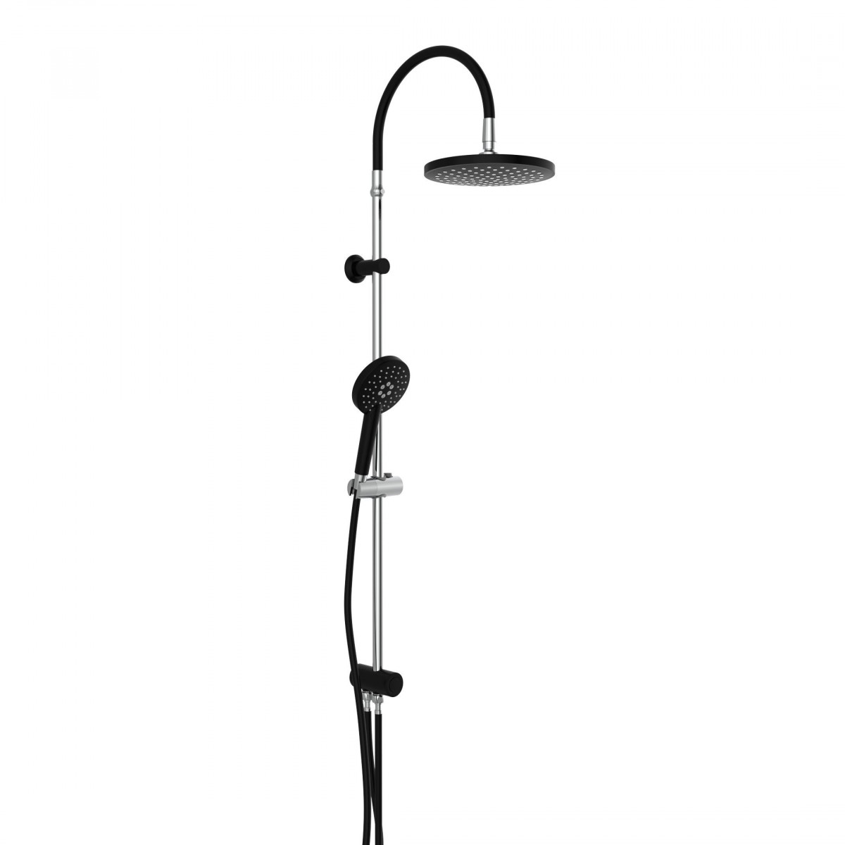 MATAO RAIN Overhead shower set, chrome/ black matt