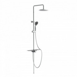 AQUASTAR Overhead shower set, chrome/ anthracite, with tray (mid diverter)