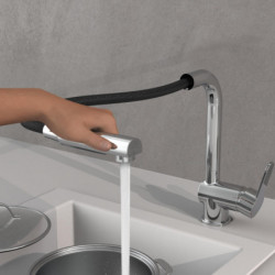 LONDON Sink mixer, chrome, with pull-out spout