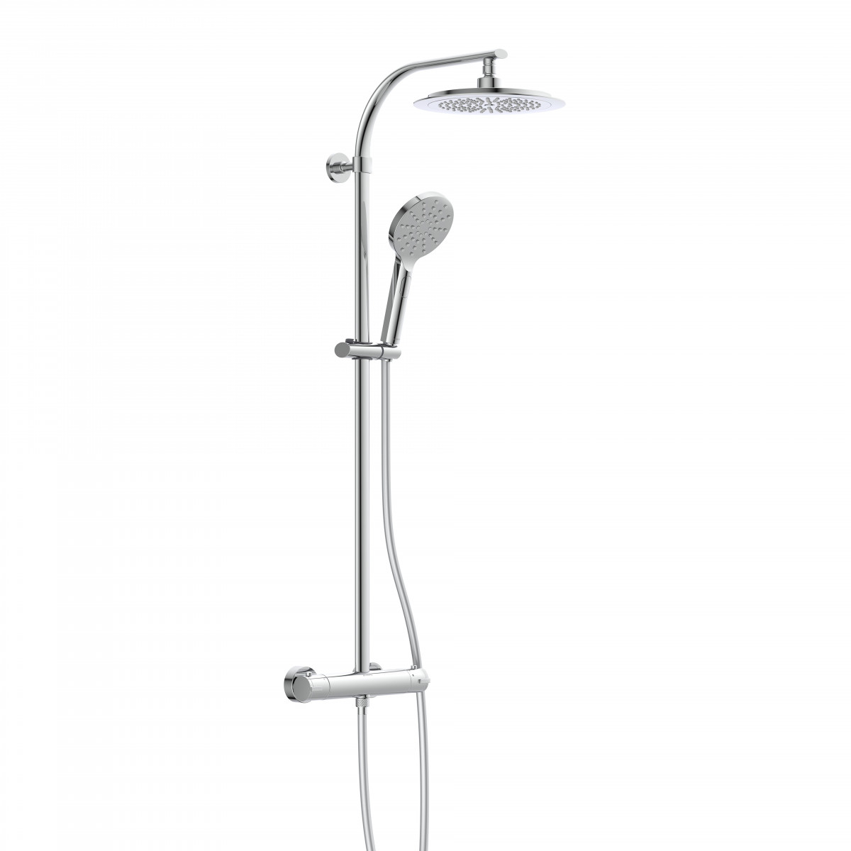 MADURA FRESH Overhead shower set, chrome, with thermostatic faucet