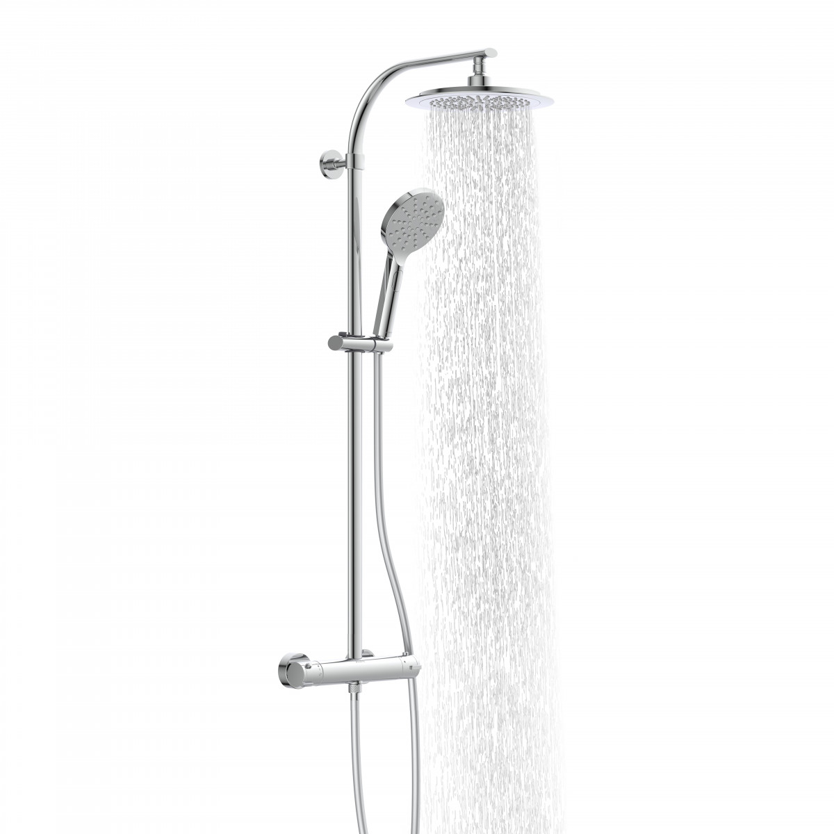 MADURA FRESH Set de douche à l'envers avec mitigeur thermostatique, Chromé