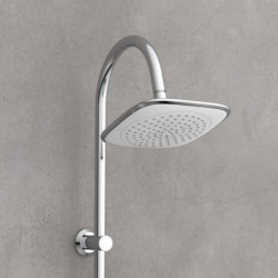 WATERWAY Overhead shower set with tray, Chrome/White