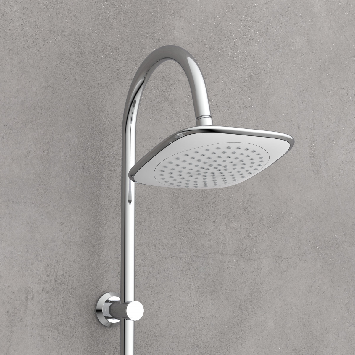 WATERWAY Overhead shower set with tray, Chrome/White