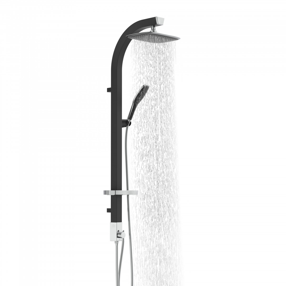 MADAGASKAR Overhead shower set, black