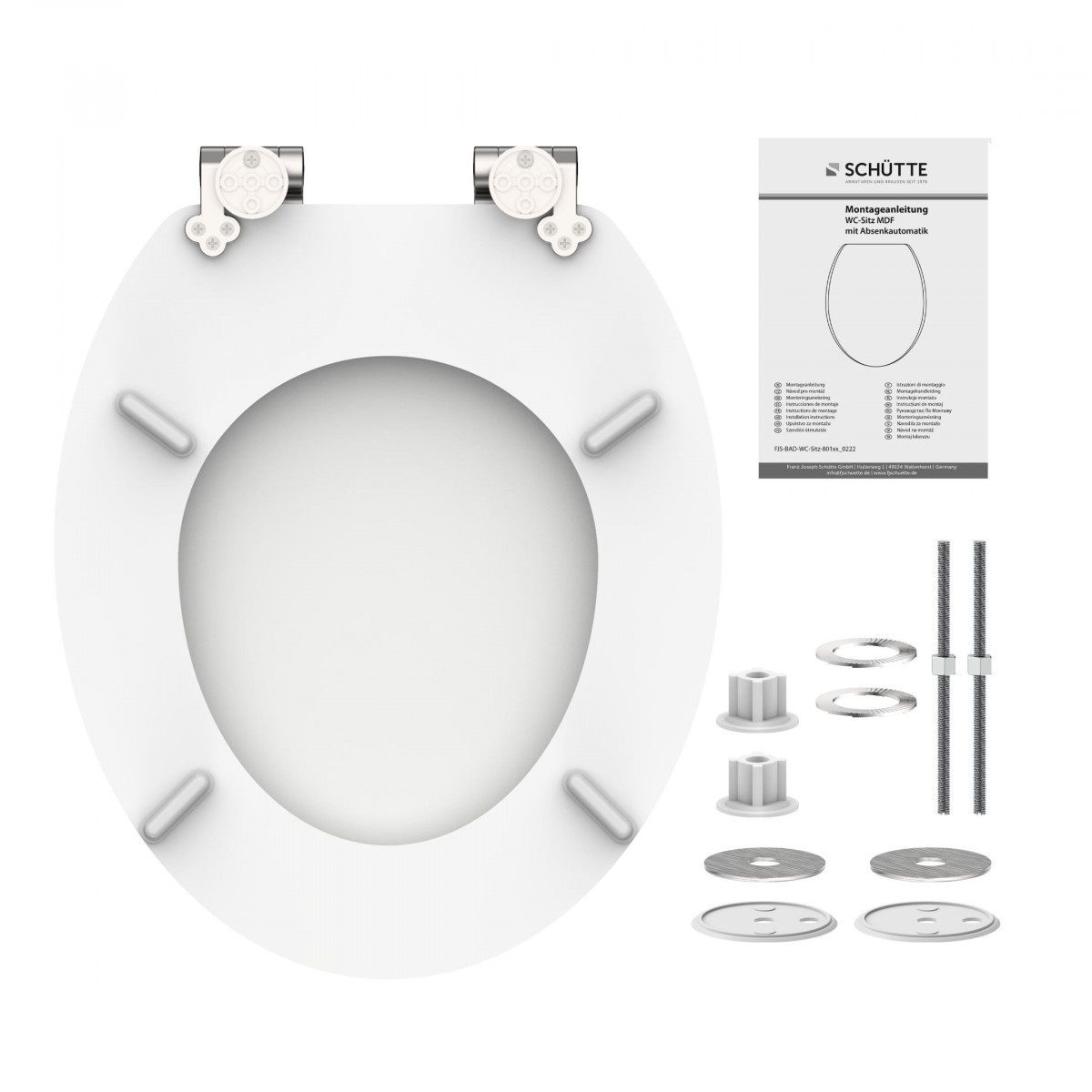 Abattant WC en MDF SPIRIT WHITE avec Frein de Chute