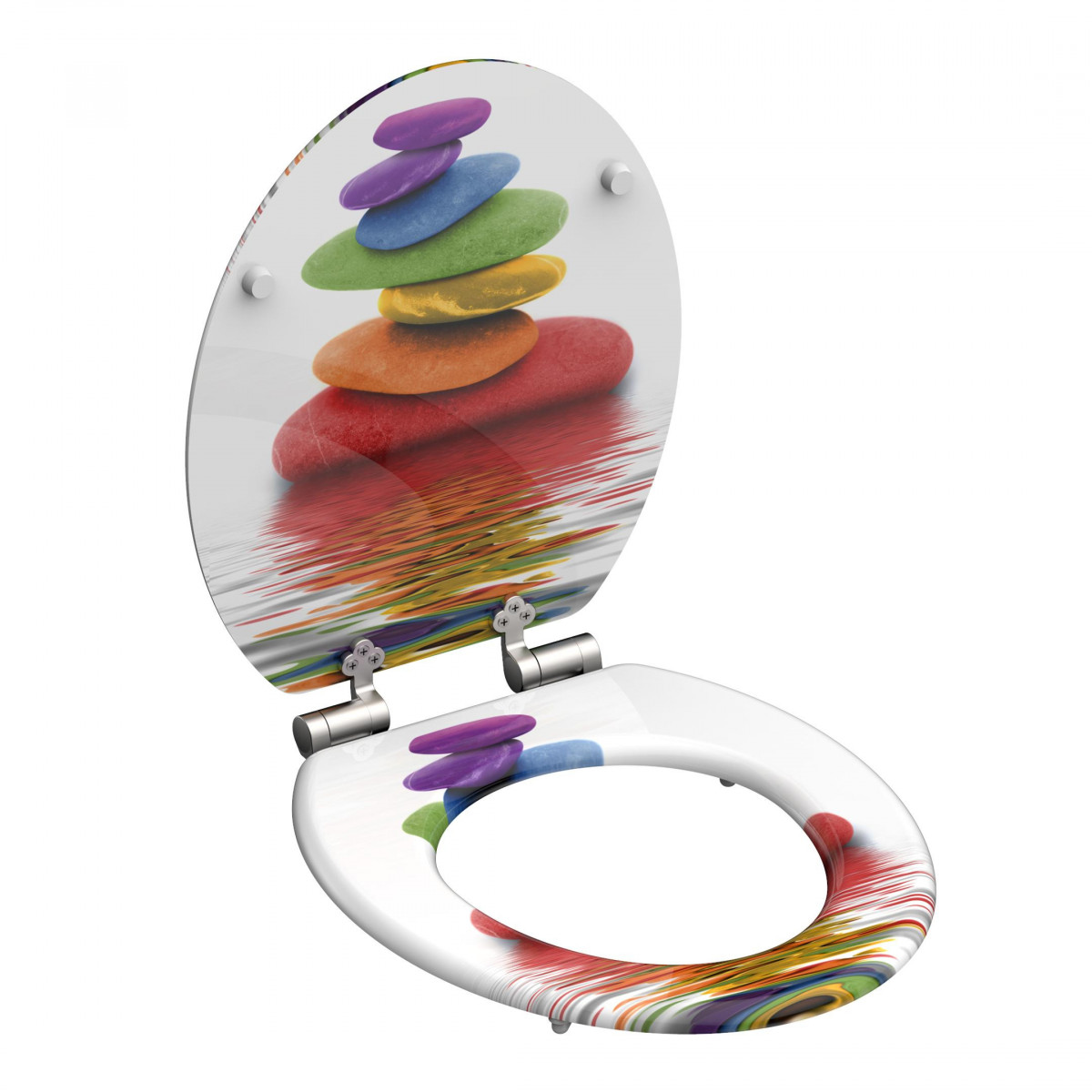 MDF Toilet Seat COLORFUL STONES with Soft Close