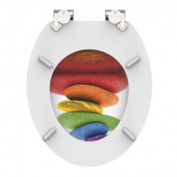 Abattant WC en MDF COLORFUL STONES avec Frein de Chute