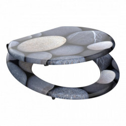 MDF Toilet Seat GREY STONES with Soft Close