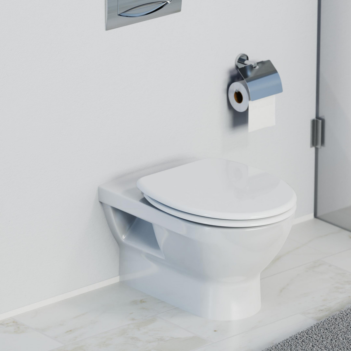 Abattant WC en Duroplast WHITE avec Frein de Chute