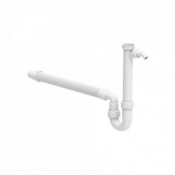 Tubular trap for sink, White