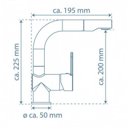 LONDON Wash basin mixer, chrome, with pull-out hair sprayer