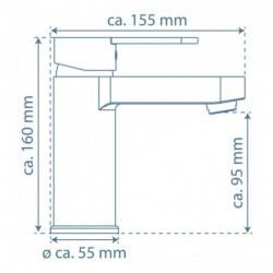 ELEPHANT robinetterie de lavabo, graphite mat