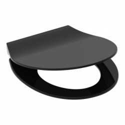 Abattant WC en Duroplast Extra Fin SLIM BLACK avec Frein de Chute et Déclipsable